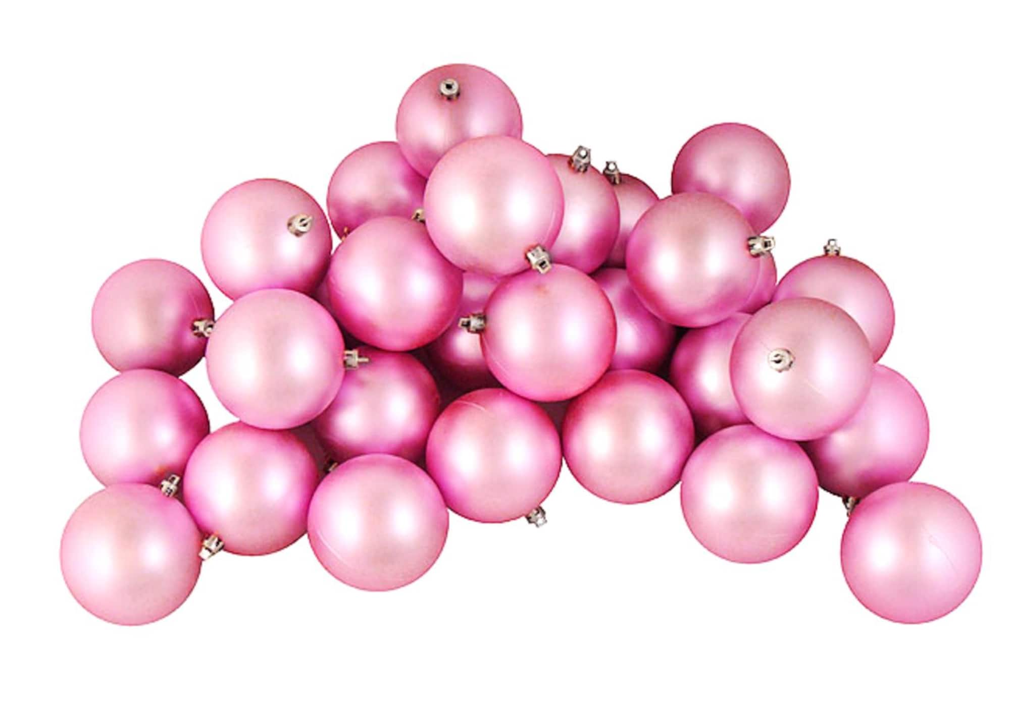 60ct Matte Bubblegum Pink Shatterproof Ball Ornaments